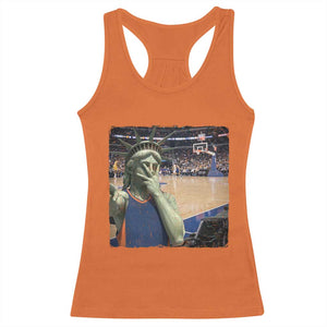 Funny Statue Of Liberty Basketball Selfie Graphic Racerback Tank Top