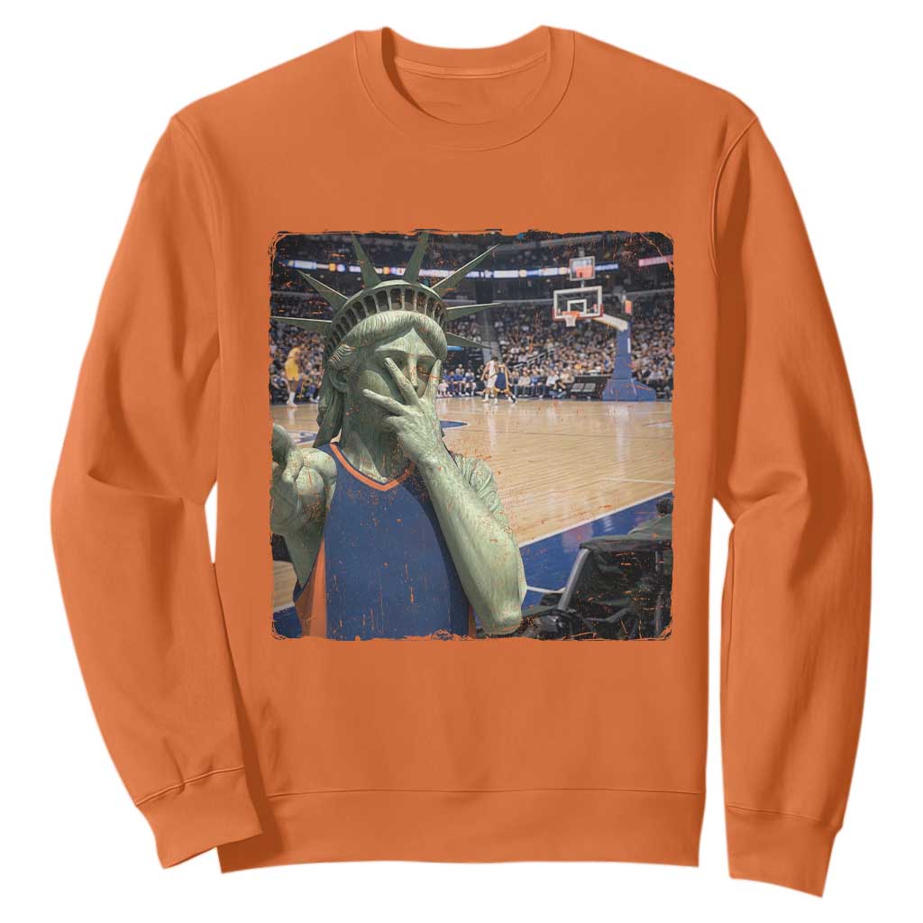 Funny Statue Of Liberty Basketball Selfie Graphic Sweatshirt TS12 Orange Print Your Wear