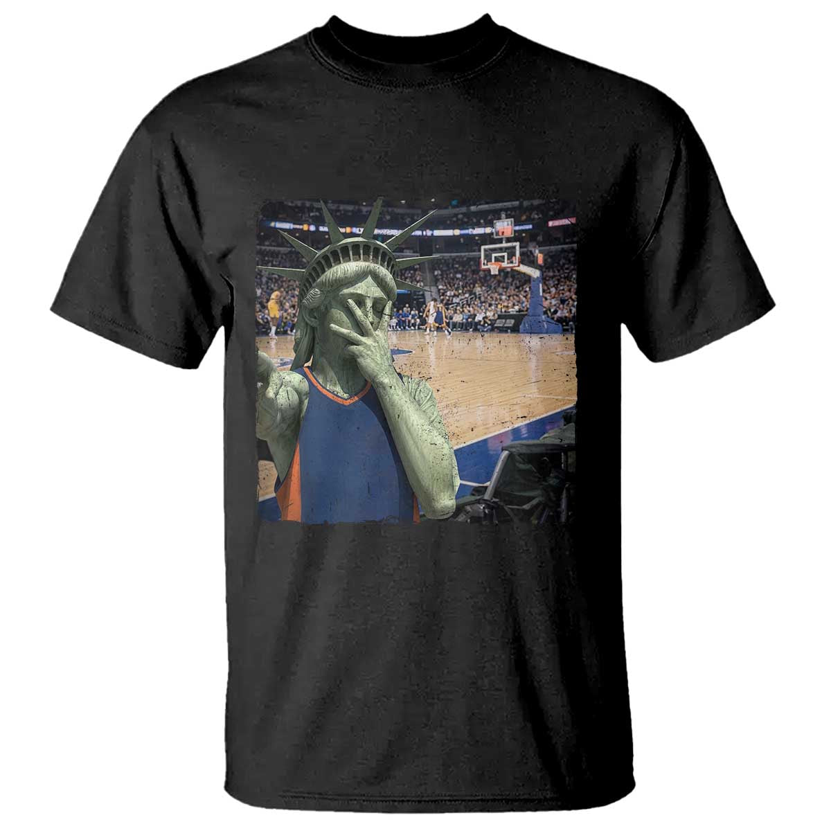 Funny Statue Of Liberty Basketball Selfie Graphic T Shirt