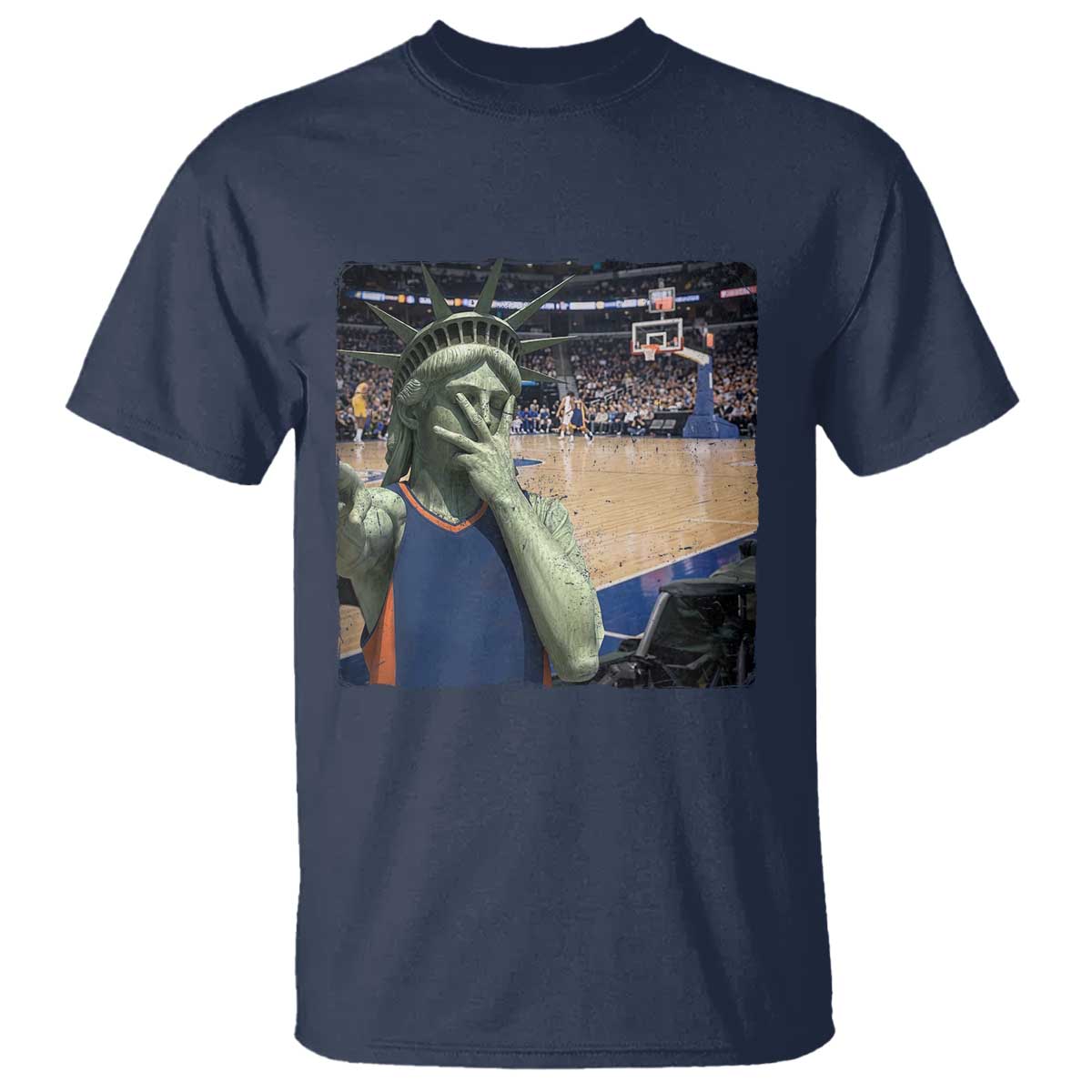 Funny Statue Of Liberty Basketball Selfie Graphic T Shirt
