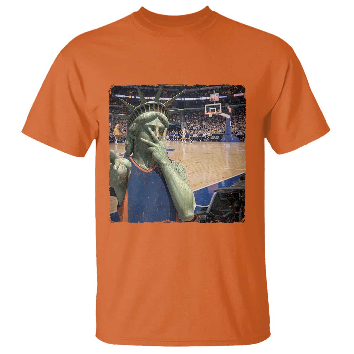 Funny Statue Of Liberty Basketball Selfie Graphic T Shirt