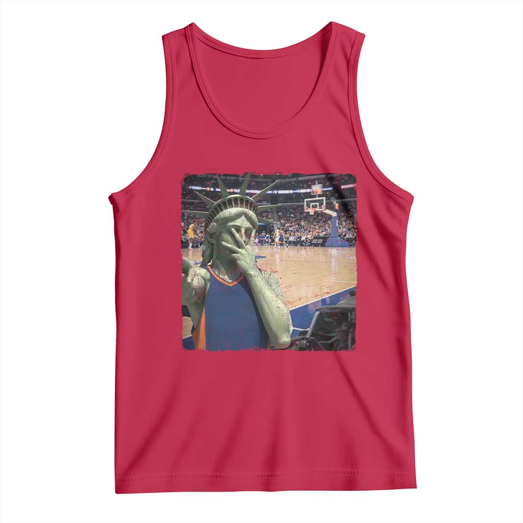 Funny Statue Of Liberty Basketball Selfie Graphic Tank Top
