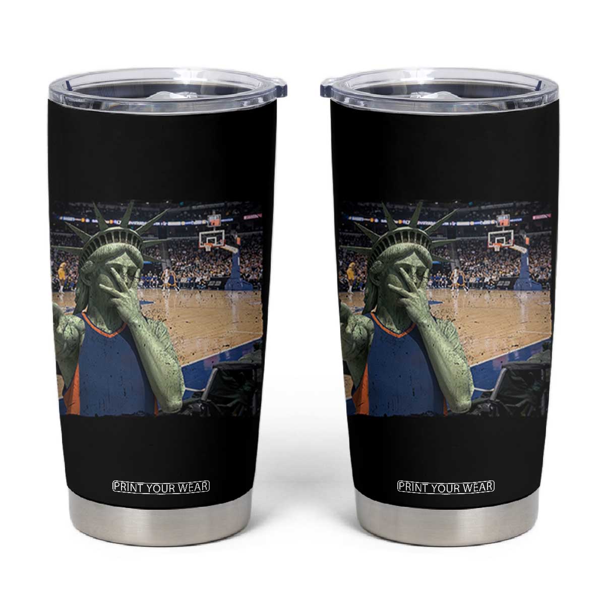 Funny Statue Of Liberty Basketball Selfie Graphic Tumbler Cup