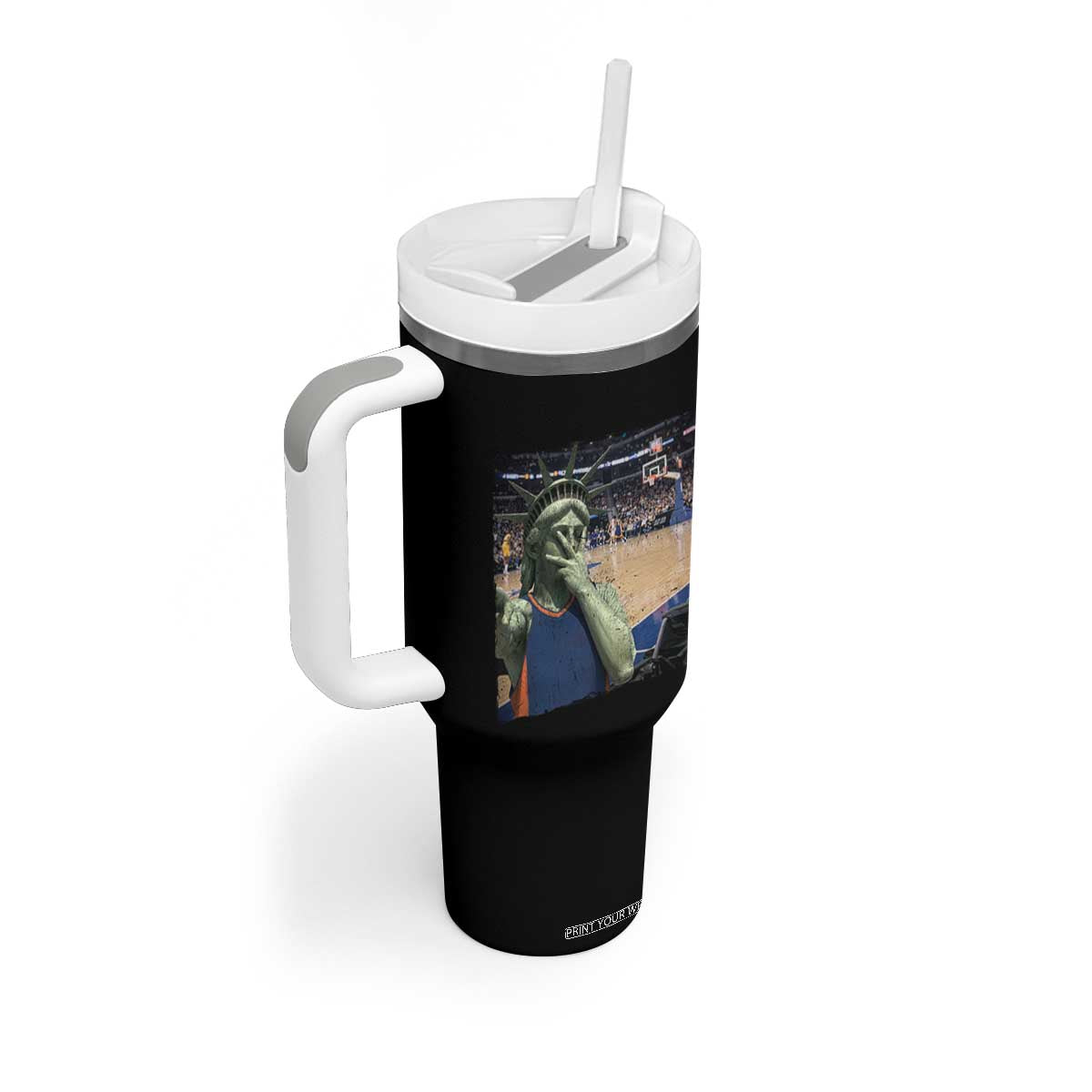 Funny Statue Of Liberty Basketball Selfie Graphic Tumbler With Handle