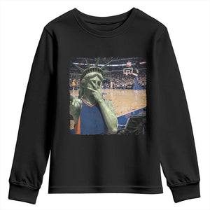 Funny Statue Of Liberty Basketball Selfie Graphic Youth Sweatshirt