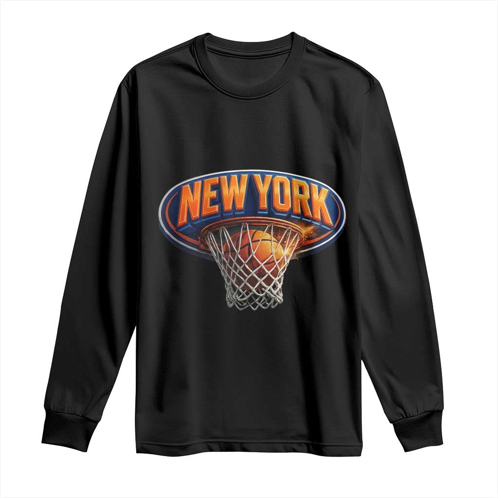 New York Game Day Gift Hoops Lover Long Sleeve Shirt TS12 Black Print Your Wear