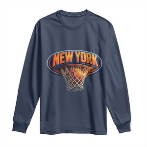 New York Game Day Gift Hoops Lover Long Sleeve Shirt TS12 Navy Print Your Wear