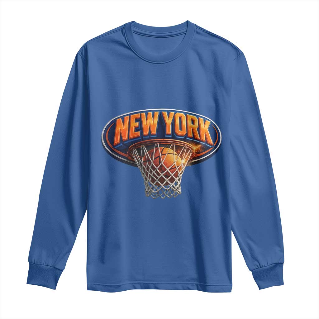 New York Game Day Gift Hoops Lover Long Sleeve Shirt TS12 Royal Blue Print Your Wear