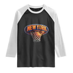 New York Game Day Gift Hoops Lover Raglan Shirt TS12 Black White Print Your Wear