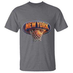 New York Game Day Gift Hoops Lover T Shirt TS12 Charcoal Print Your Wear