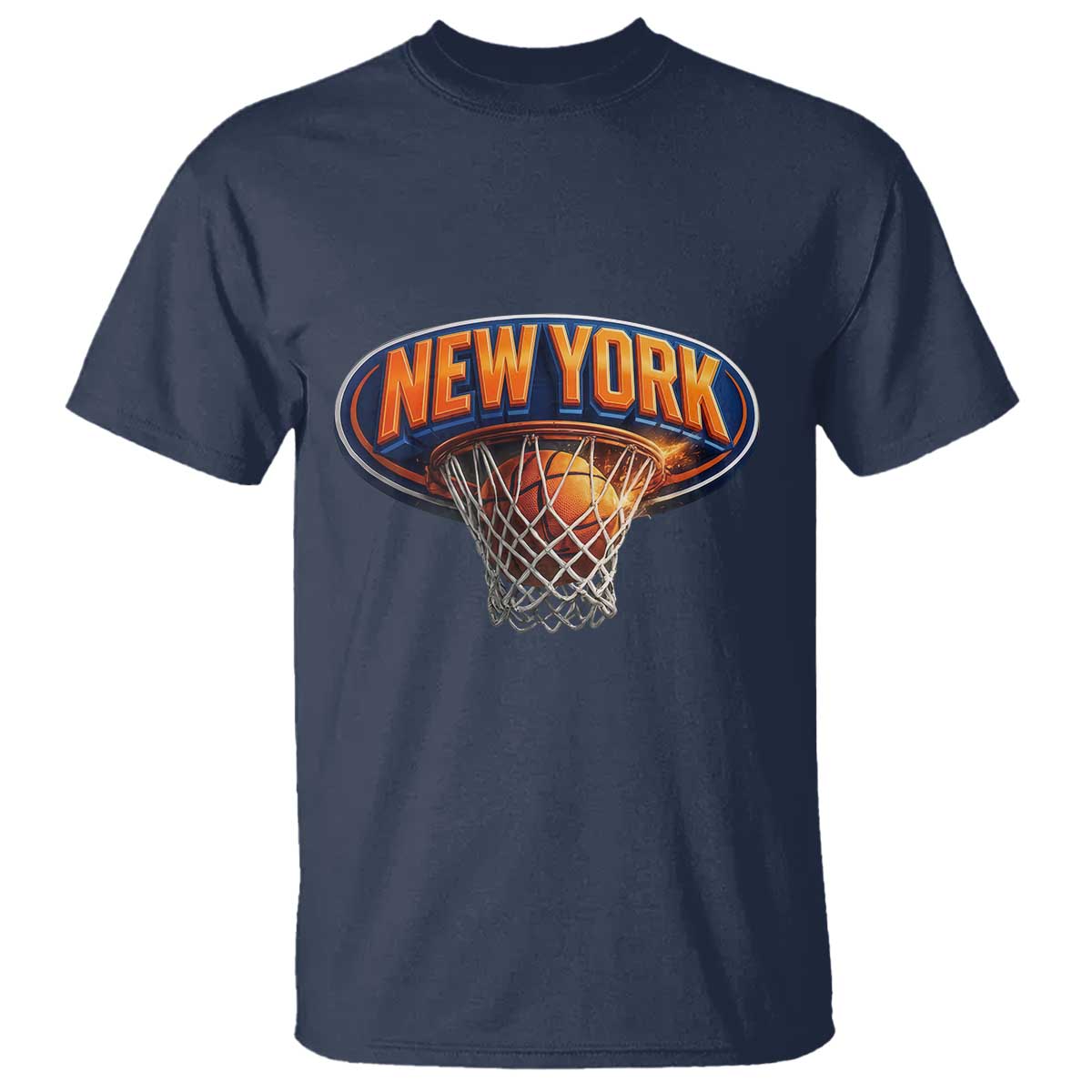 New York Game Day Gift Hoops Lover T Shirt TS12 Navy Print Your Wear