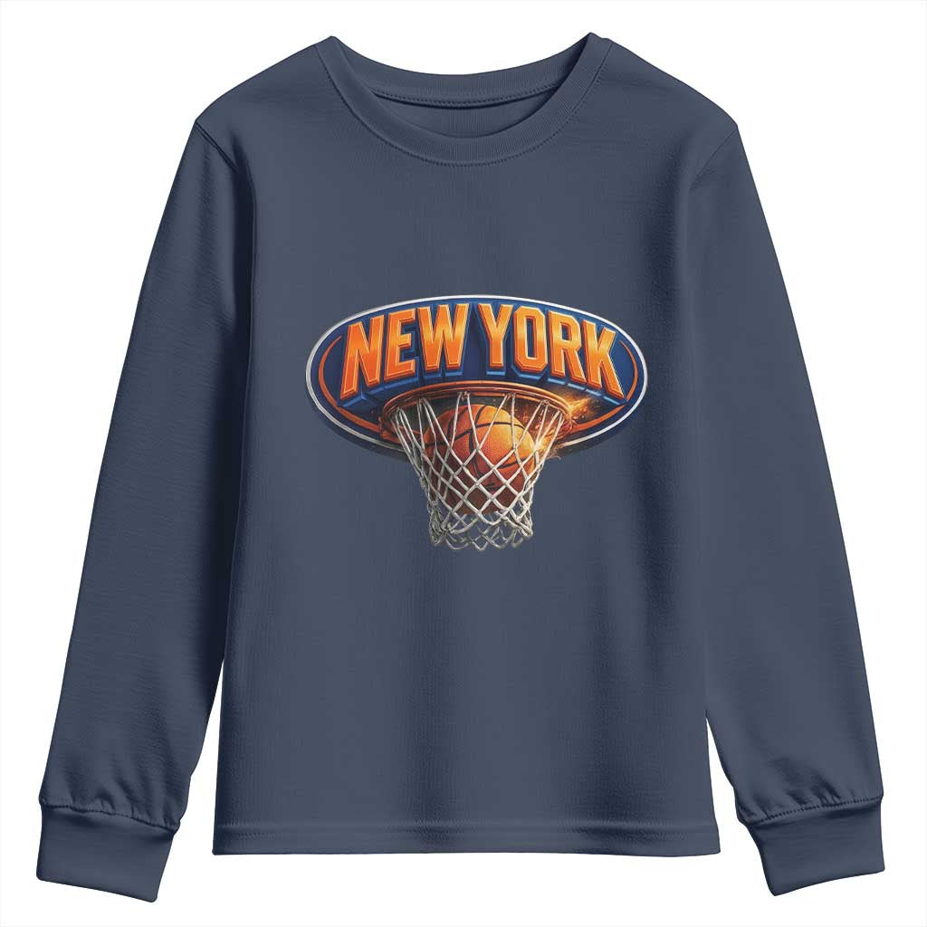 New York Game Day Gift Hoops Lover Youth Sweatshirt TS12 Navy Print Your Wear