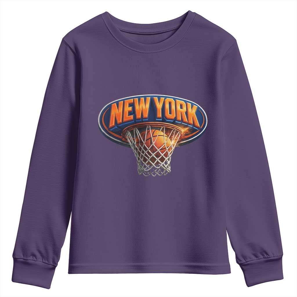 New York Game Day Gift Hoops Lover Youth Sweatshirt TS12 Purple Print Your Wear