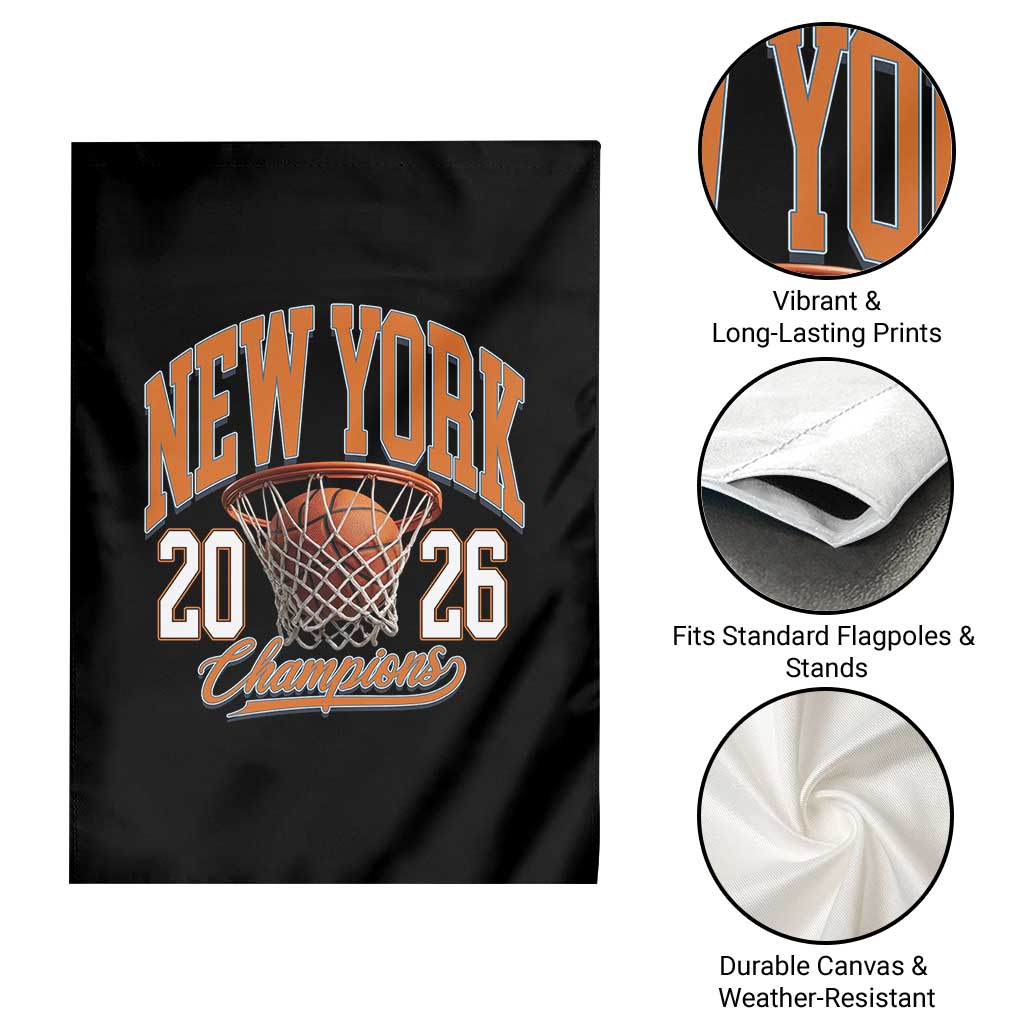 Vintage New York Champions 2026 Garden Flag Hoops Fan Gift