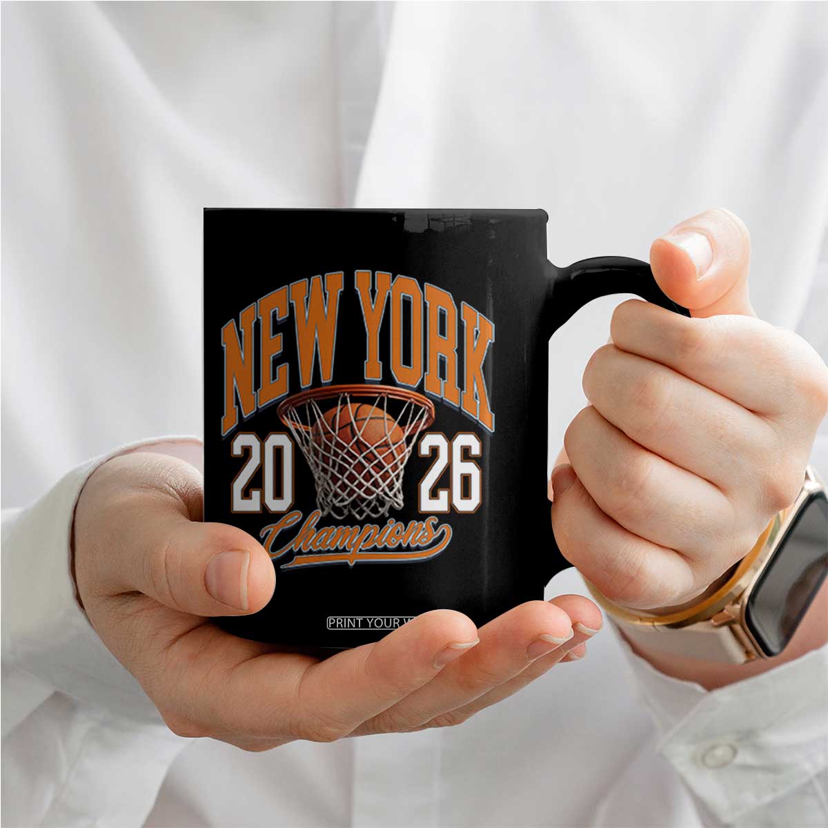 Vintage New York Champions 2026 Coffee Mug Hoops Fan Gift TS12 Print Your Wear