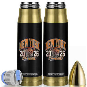 Vintage New York Champions 2026 Bullet Tumbler Hoops Fan Gift