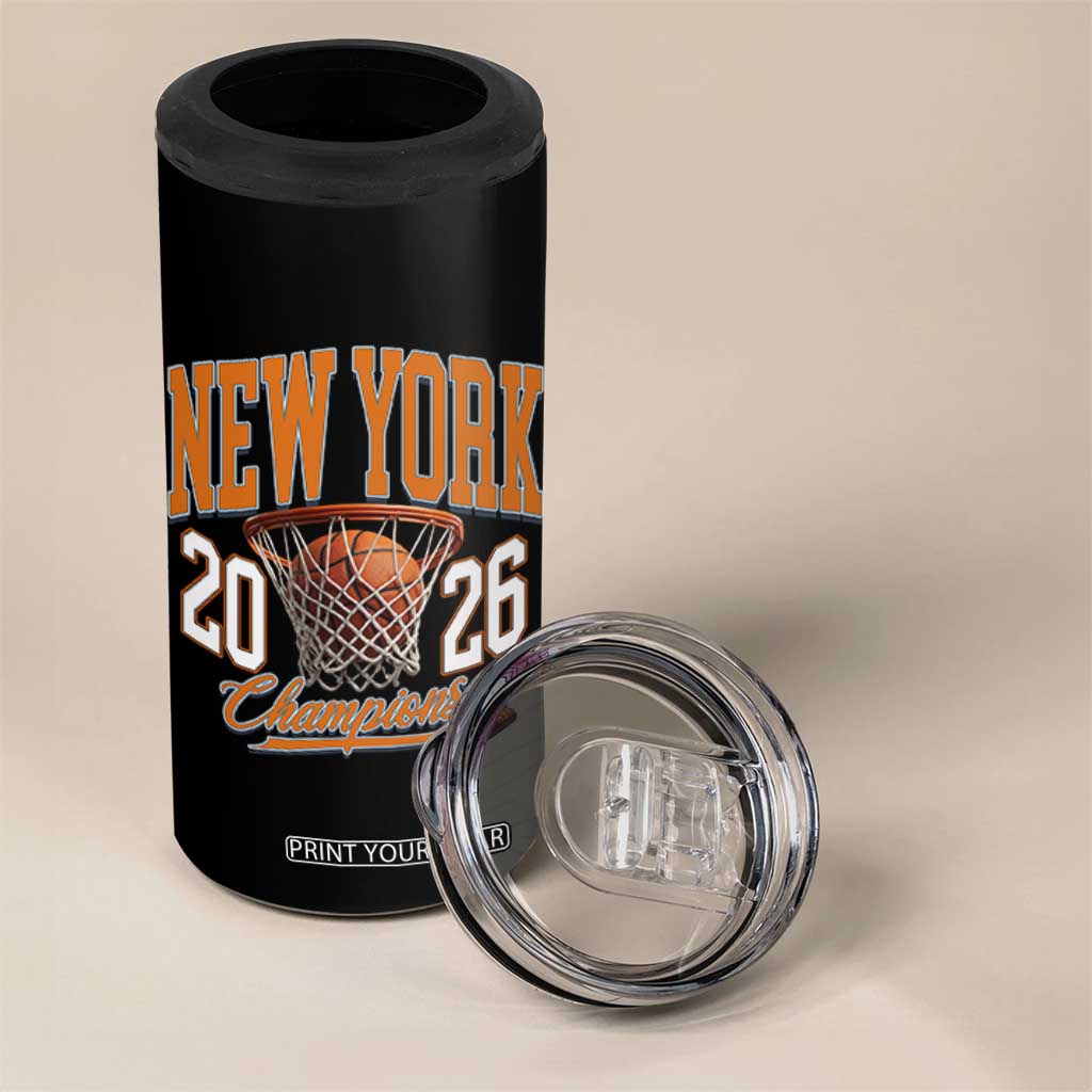 Vintage New York Champions 2026 4 in 1 Can Cooler Tumbler Hoops Fan Gift