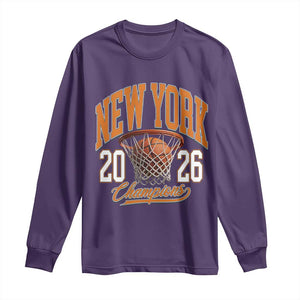 Vintage New York Champions 2026 Long Sleeve Shirt Hoops Fan Gift TS12 Purple Print Your Wear