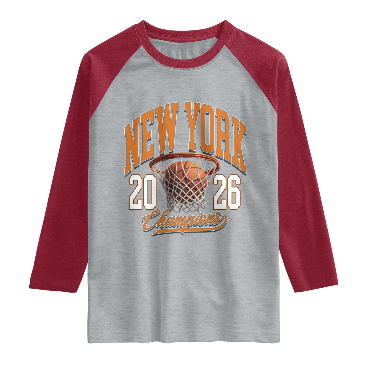 Vintage New York Champions 2026 Raglan Shirt Hoops Fan Gift