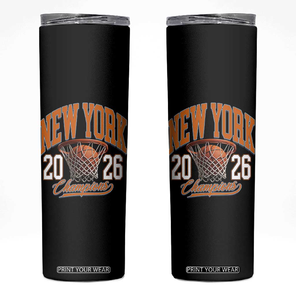 Vintage New York Champions 2026 Skinny Tumbler Hoops Fan Gift