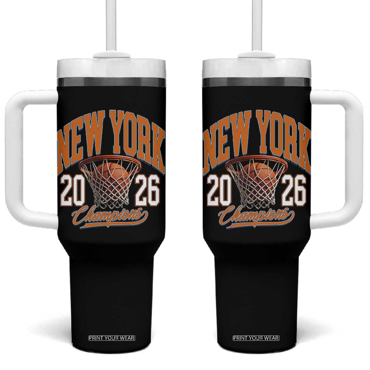 Vintage New York Champions 2026 Tumbler With Handle Hoops Fan Gift