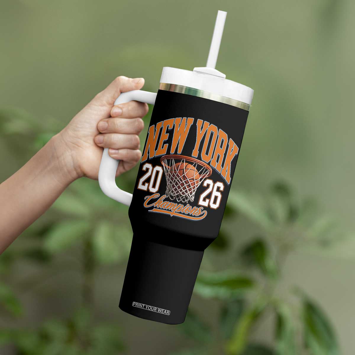 Vintage New York Champions 2026 Tumbler With Handle Hoops Fan Gift