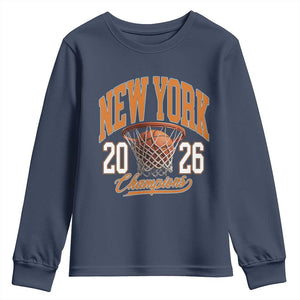 Vintage New York Champions 2026 Youth Sweatshirt Hoops Fan Gift