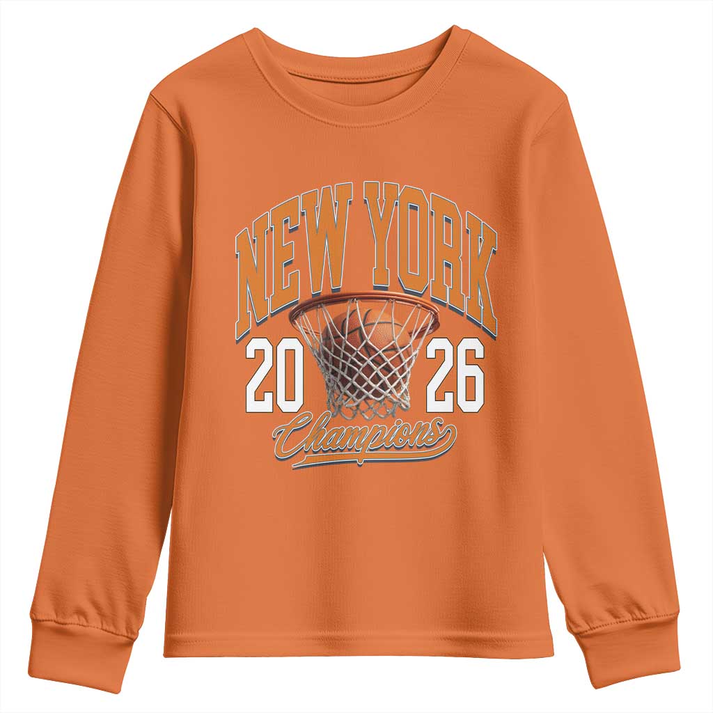 Vintage New York Champions 2026 Youth Sweatshirt Hoops Fan Gift