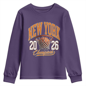 Vintage New York Champions 2026 Youth Sweatshirt Hoops Fan Gift