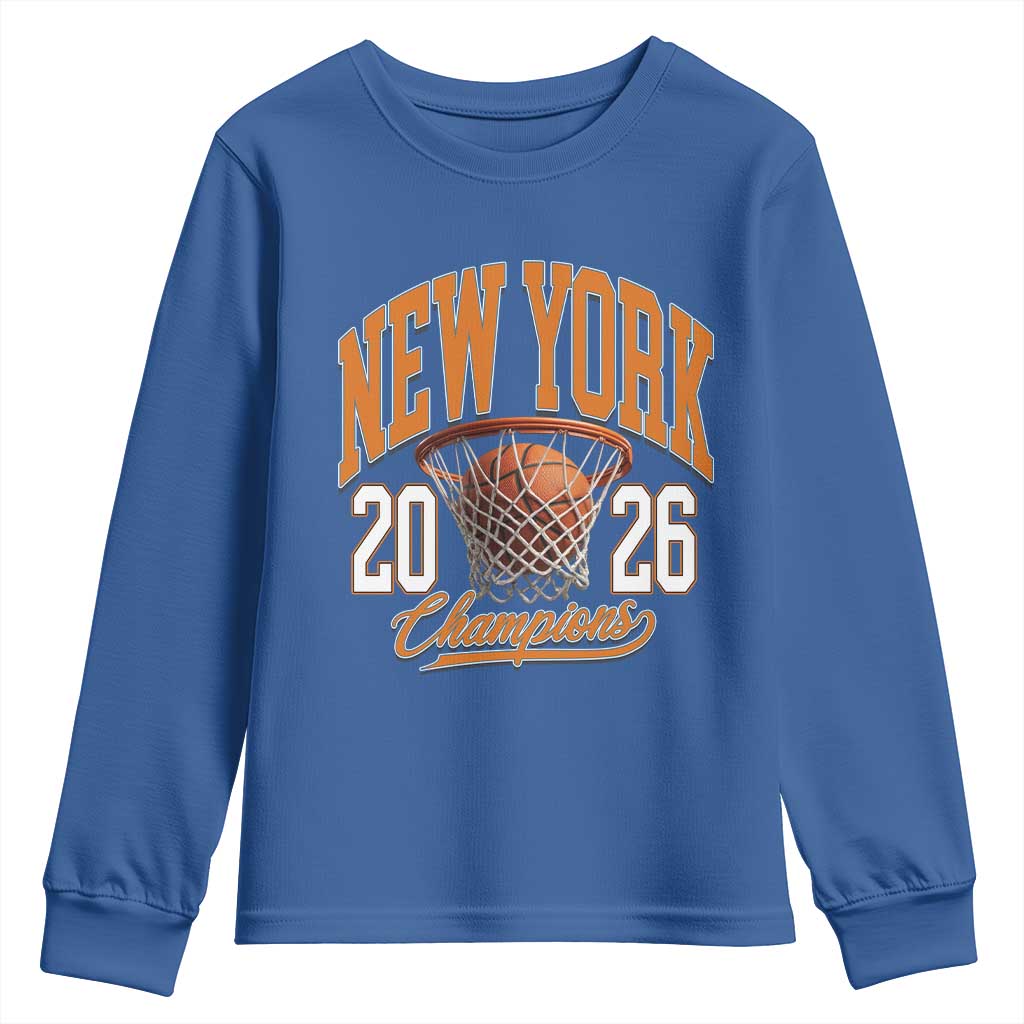 Vintage New York Champions 2026 Youth Sweatshirt Hoops Fan Gift