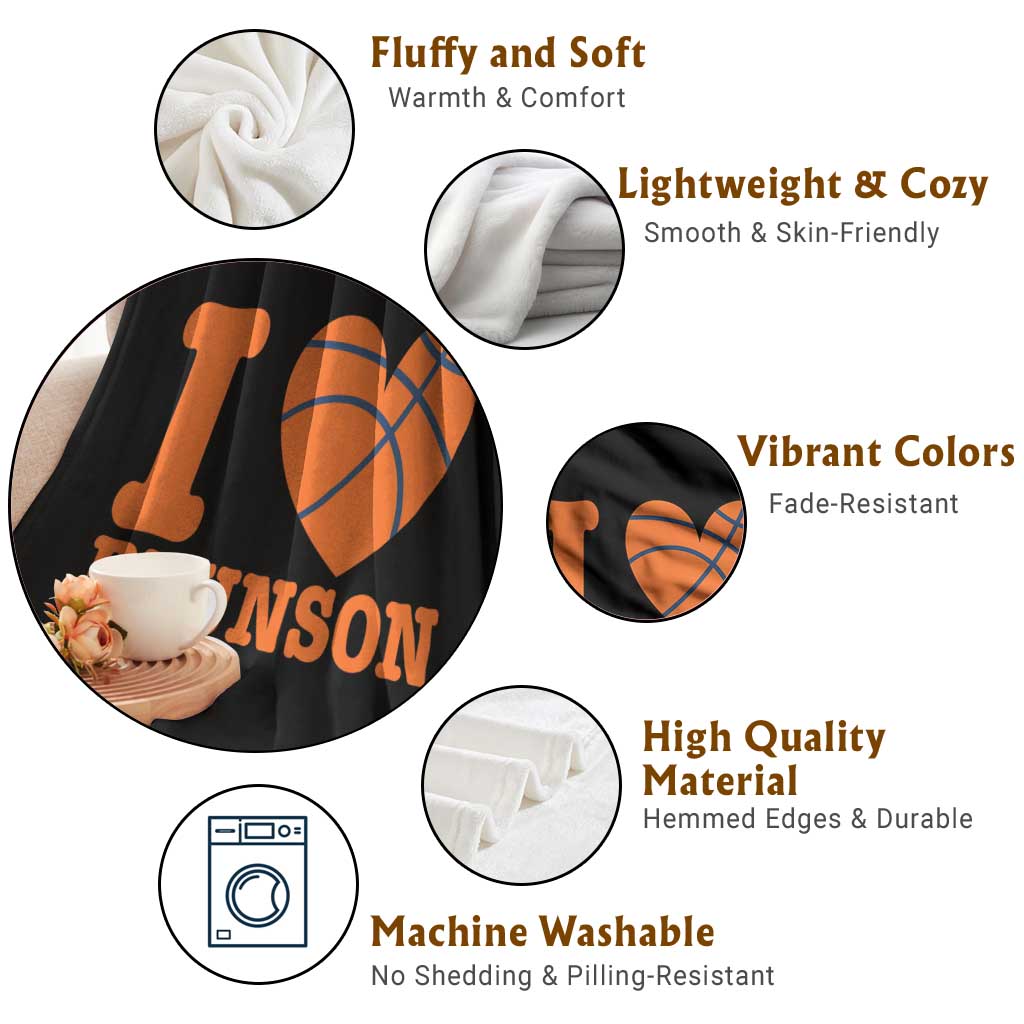 Funny I Love Brunson Name Throw Blanket Hoops Fan Gift