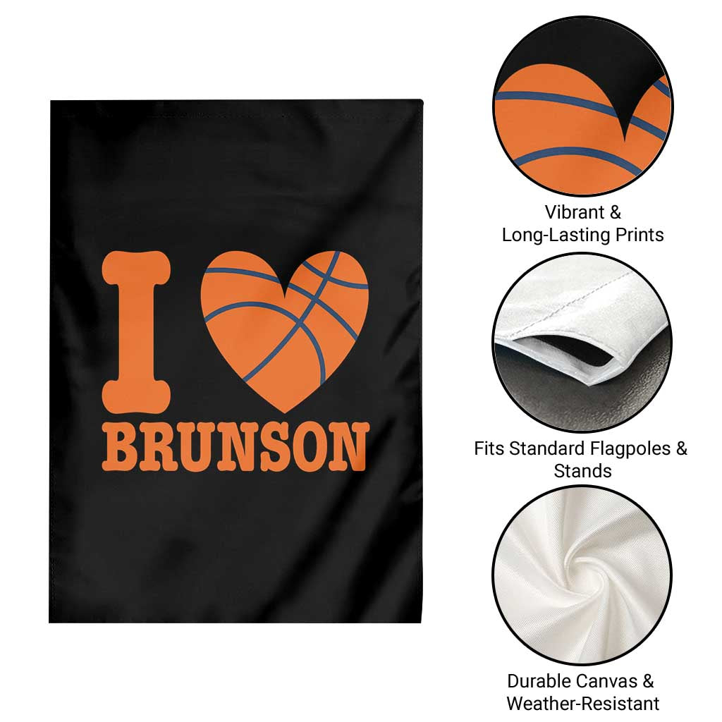 Funny I Love Brunson Name Garden Flag Hoops Fan Gift