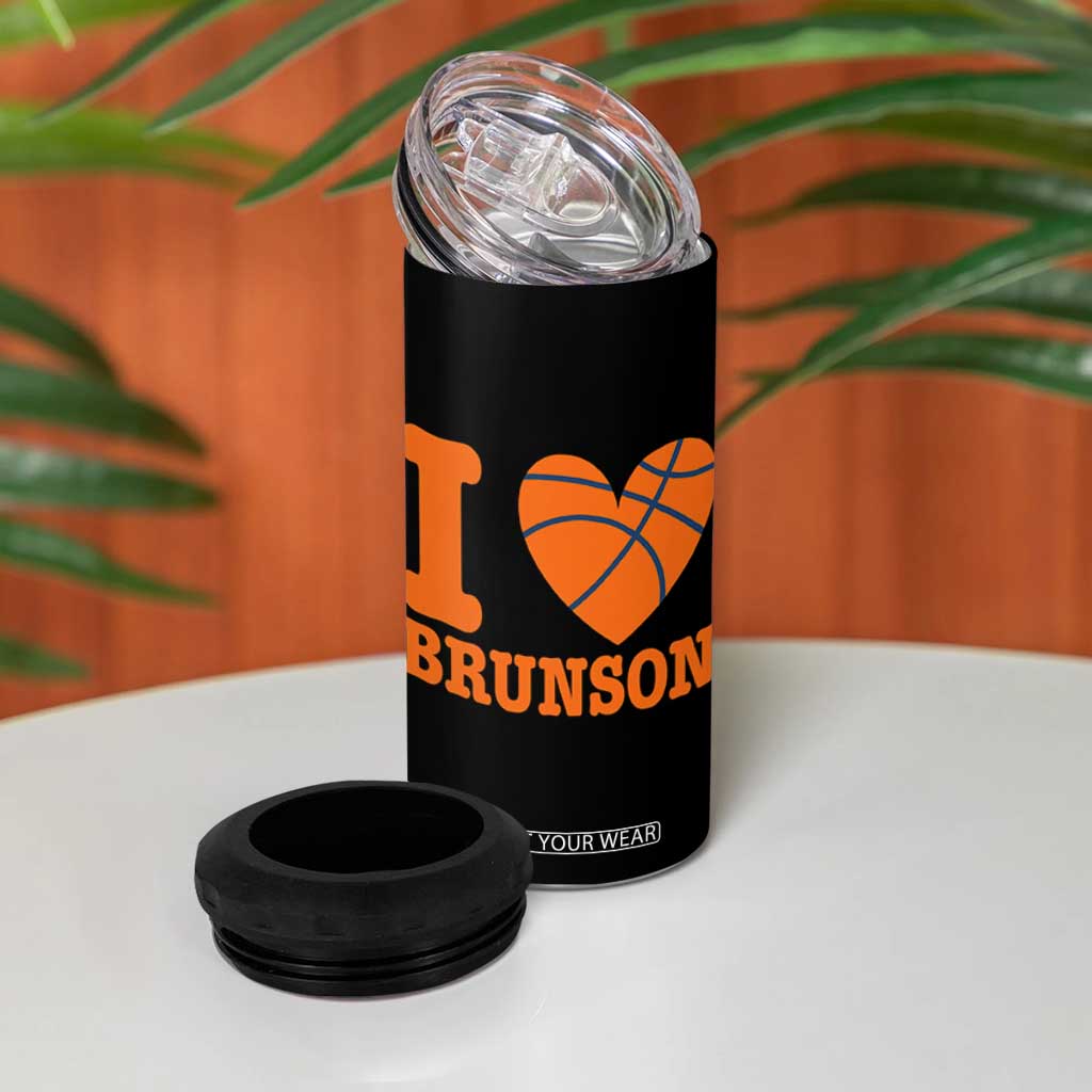 Funny I Love Brunson Name 4 in 1 Can Cooler Tumbler Hoops Fan Gift