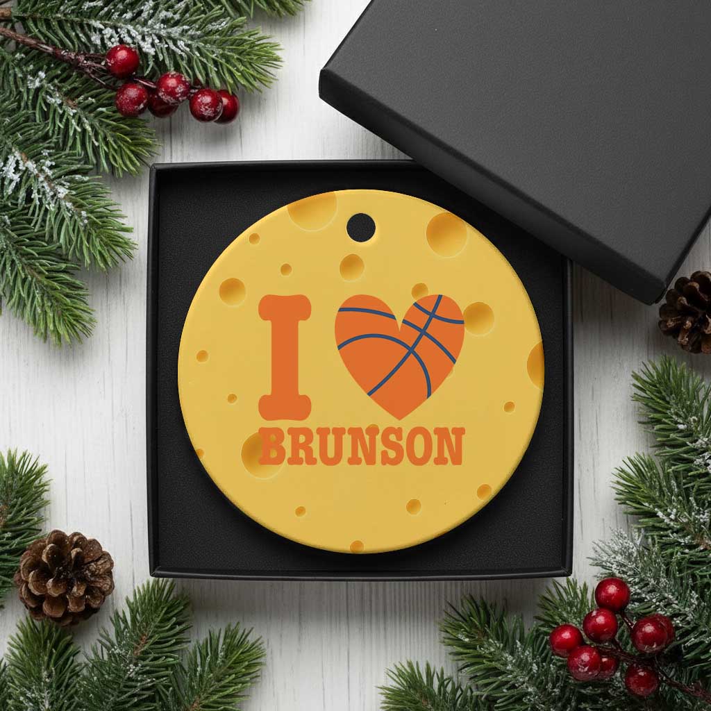 Funny I Love Brunson Name Ceramic Ornament Hoops Fan Gift