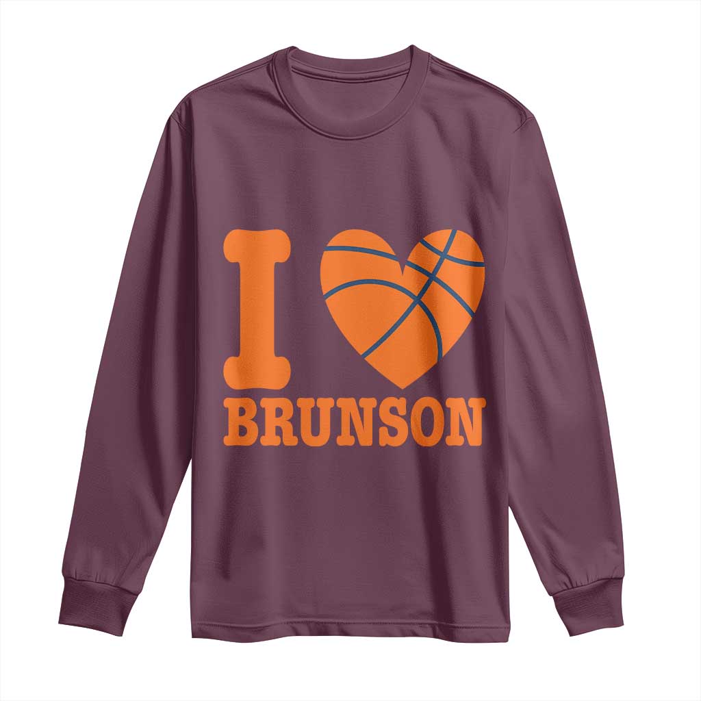 Funny I Love Brunson Name Long Sleeve Shirt Hoops Fan Gift