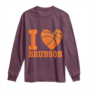 Funny I Love Brunson Name Long Sleeve Shirt Hoops Fan Gift