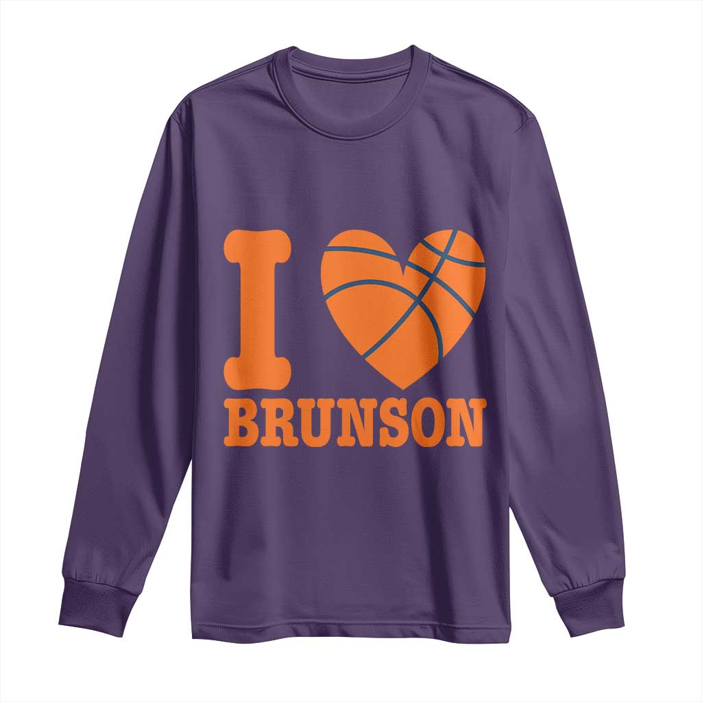 Funny I Love Brunson Name Long Sleeve Shirt Hoops Fan Gift