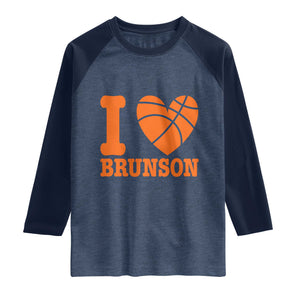 Funny I Love Brunson Name Raglan Shirt Hoops Fan Gift