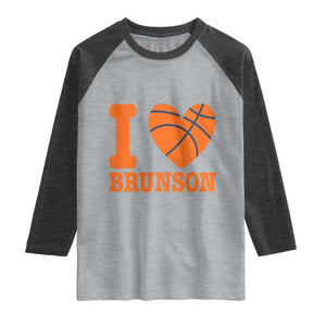 Funny I Love Brunson Name Raglan Shirt Hoops Fan Gift