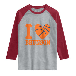 Funny I Love Brunson Name Raglan Shirt Hoops Fan Gift