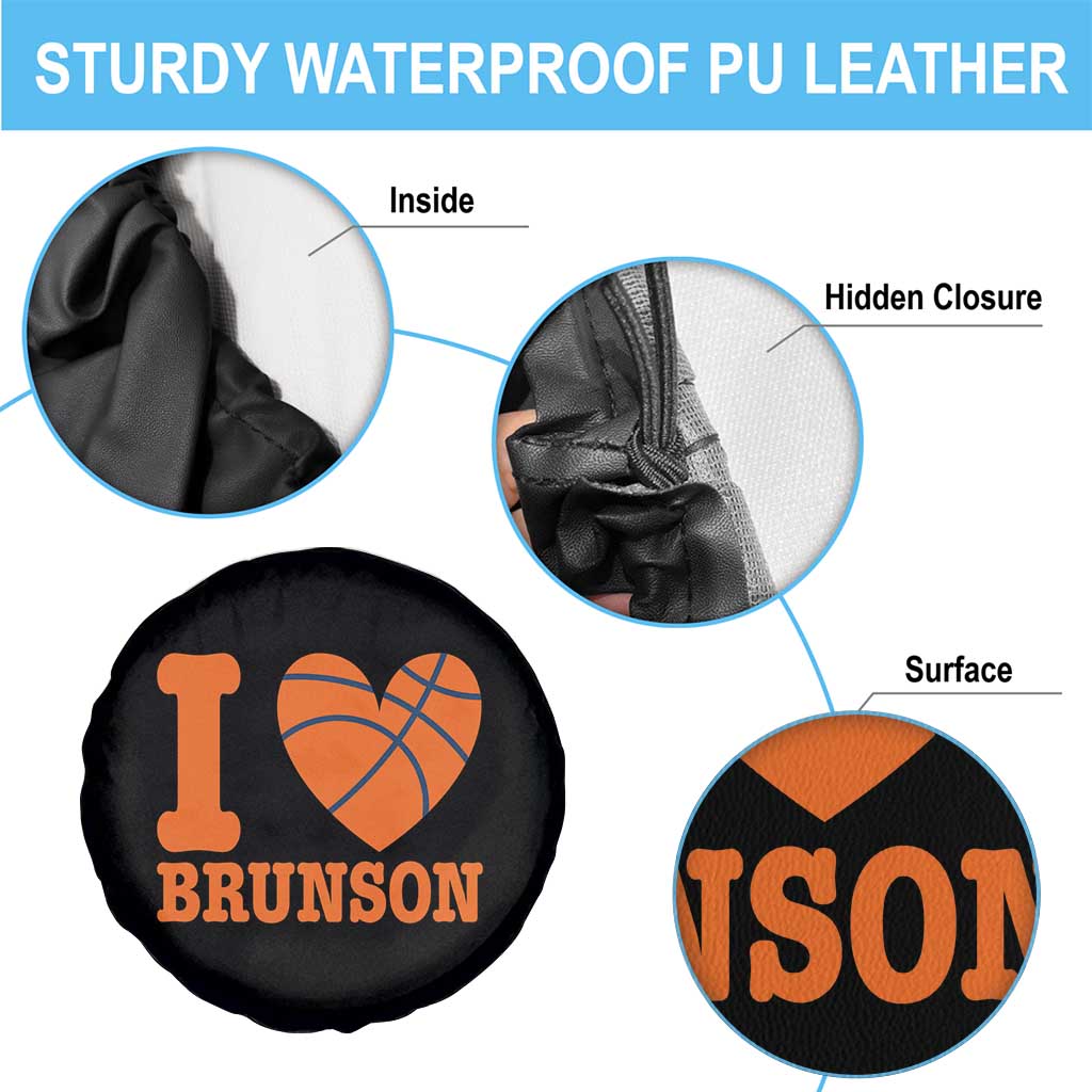 Funny I Love Brunson Name Spare Tire Cover Hoops Fan Gift