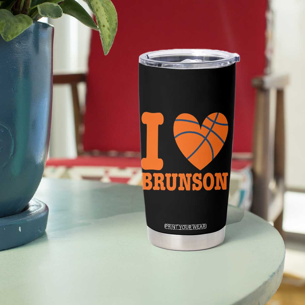 Funny I Love Brunson Name Tumbler Cup Hoops Fan Gift