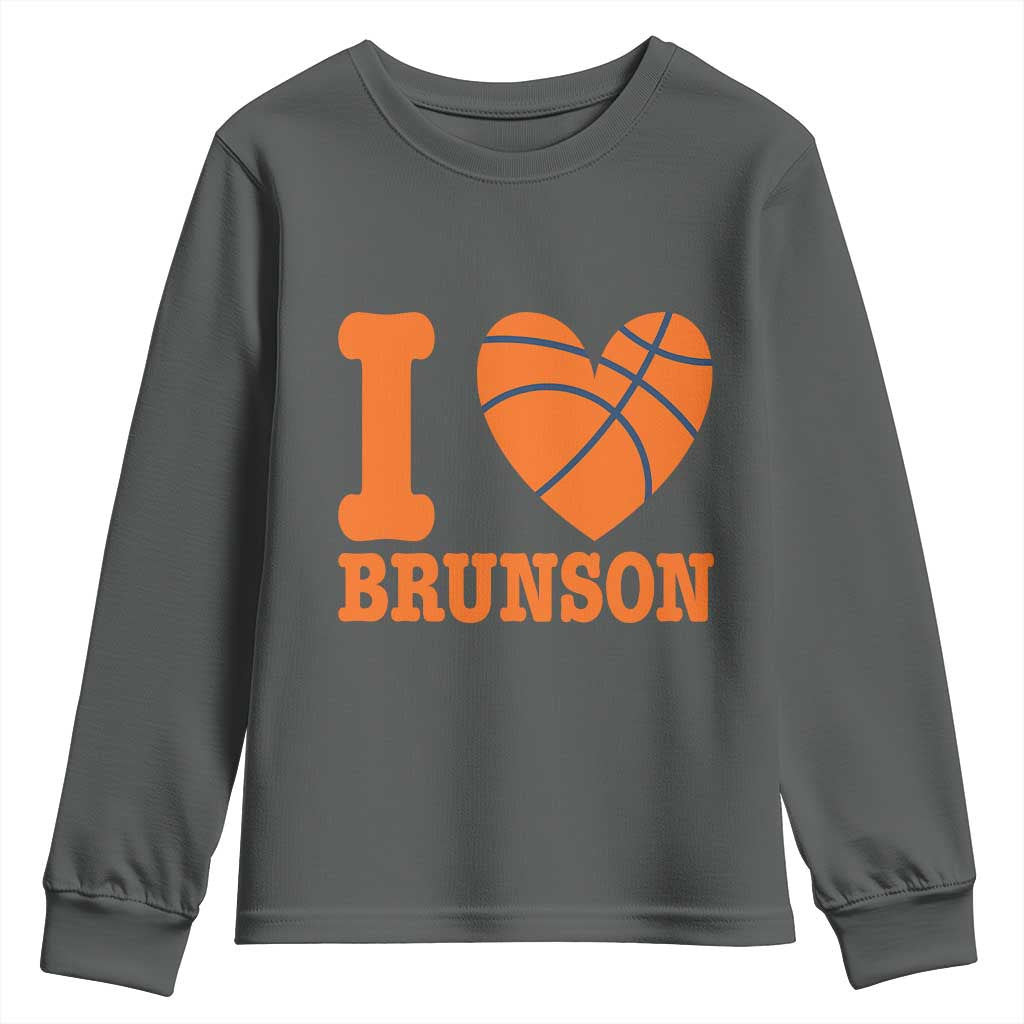 Funny I Love Brunson Name Youth Sweatshirt Hoops Fan Gift