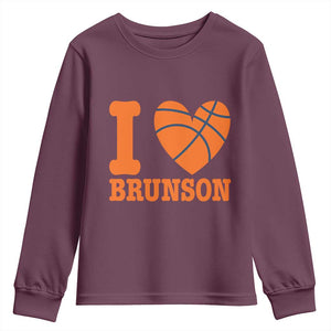 Funny I Love Brunson Name Youth Sweatshirt Hoops Fan Gift