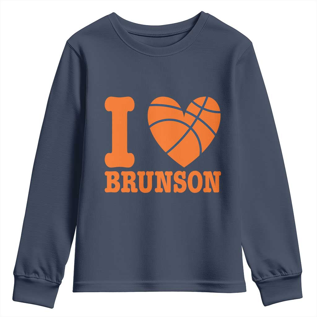 Funny I Love Brunson Name Youth Sweatshirt Hoops Fan Gift