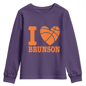Funny I Love Brunson Name Youth Sweatshirt Hoops Fan Gift
