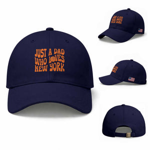 Just A Dad Who Loves New York Baseball Cap Funny Basketball Fan Gift