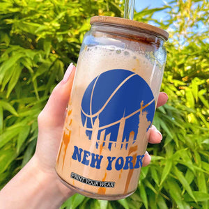 New York Skyline Glass Can Proud Game Day Sports Fan Gift