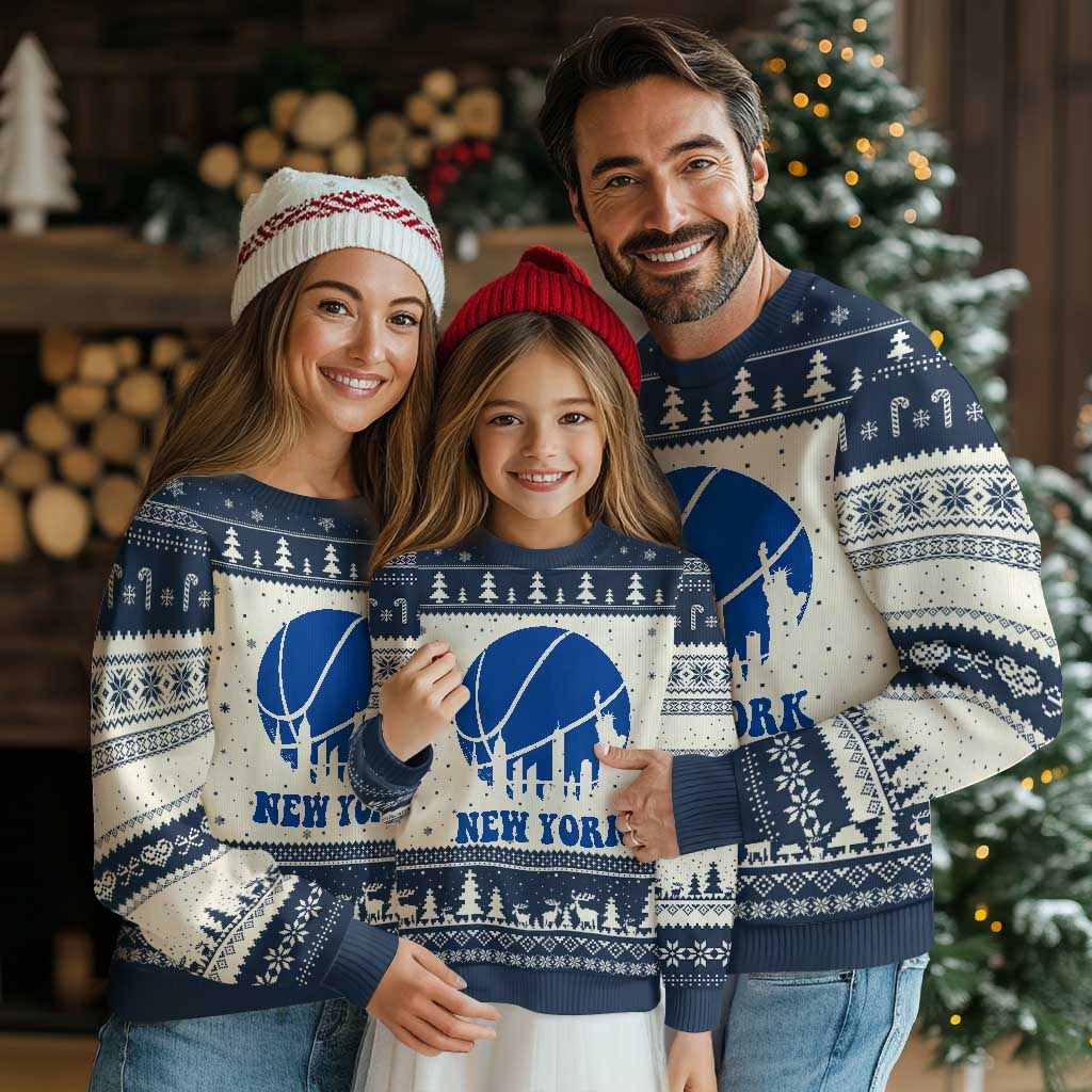 New York Skyline Ugly Christmas Sweater Proud Game Day Sports Fan Gift