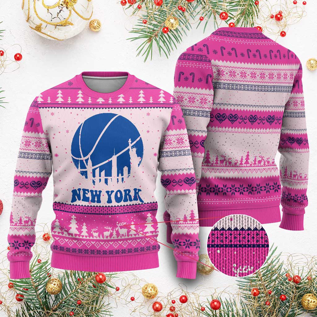 New York Skyline Ugly Christmas Sweater Proud Game Day Sports Fan Gift